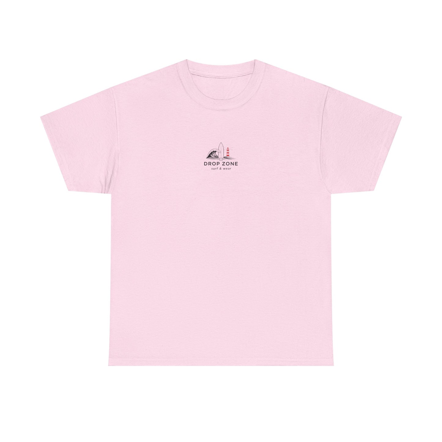 Drop Zone Sunset Beach Lighthouse Tee, Relaxed Beach Vibe T-Shirt, Perfect Summer Gift, Unisex Graphic Tee, Beach Lover Shirt