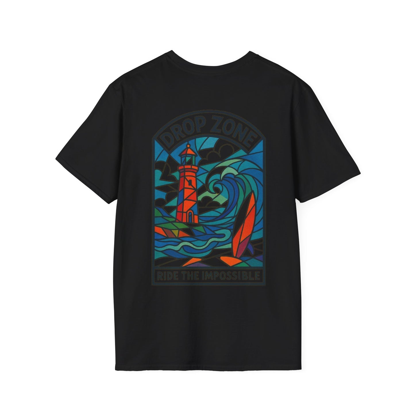 Drop Zone Picasso Unisex Softstyle T-Shirt - Surfing, Beach Lovers, Summer Vibes, Vacation Wear, Ride the Impossible