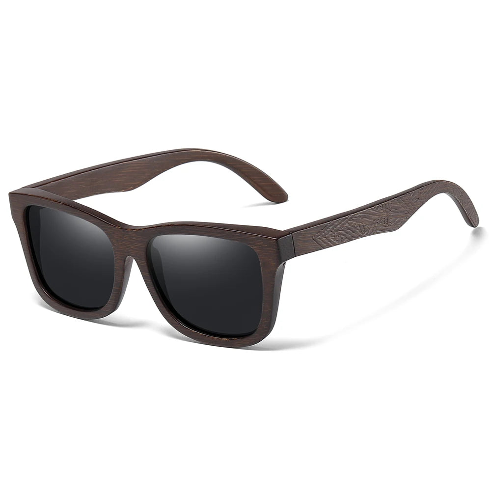 Handmade Bamboo Polarized Sunglasses – Natural Wood Frame with Mirror Lenses + Gift Box