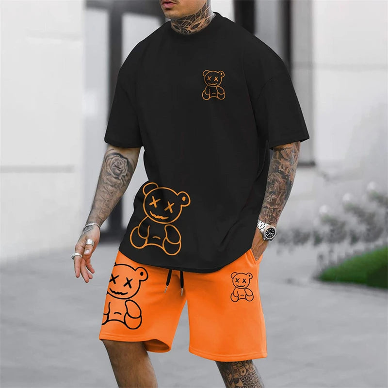 Fun Bear Harajuku Two-Piece Summer Suit