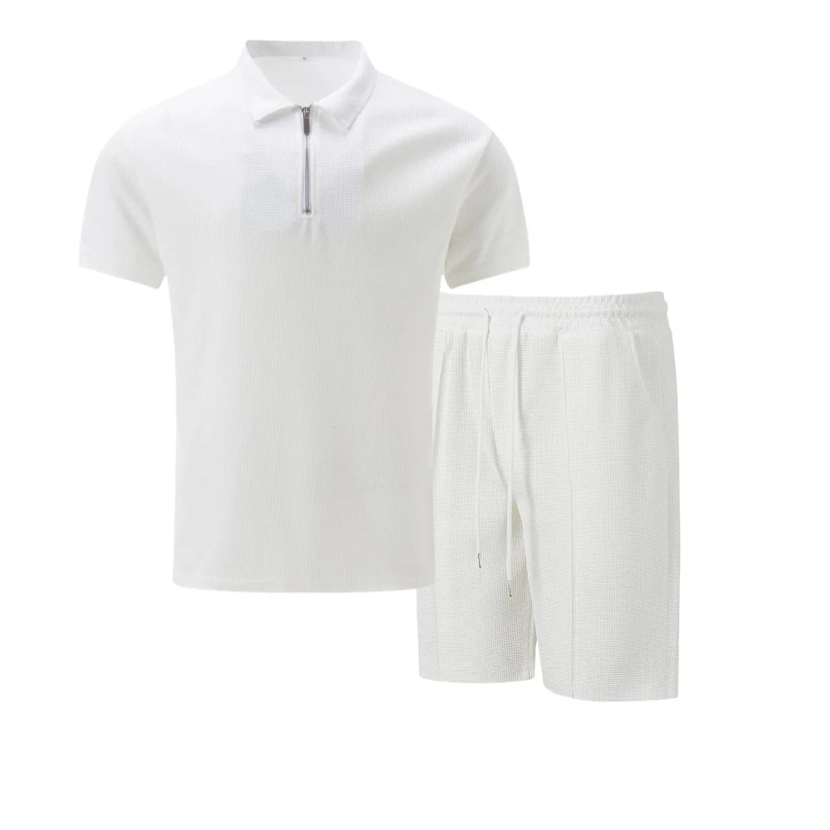 2025 Men's Waffle Zip-Up Summer Suit