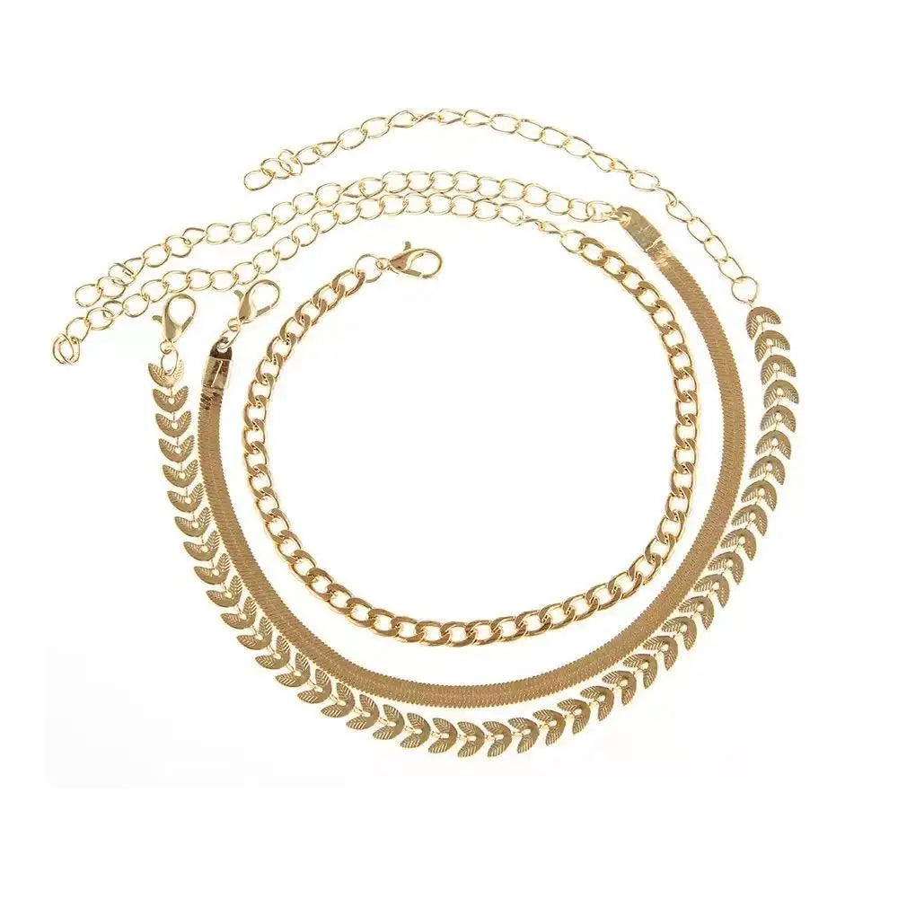 Summer Beach Exquisite 3 layer Chain Anklet, Suitable For Friends The Best Gift