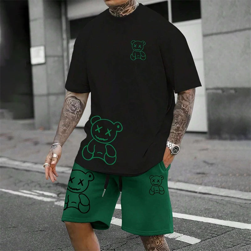 Fun Bear Harajuku Two-Piece Summer Suit