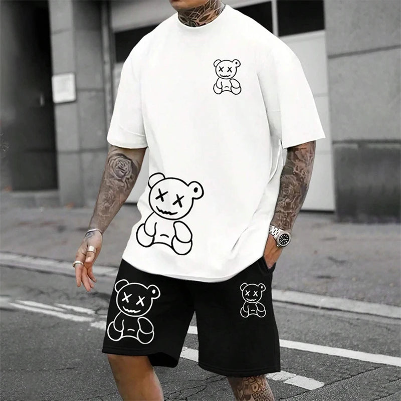 Fun Bear Harajuku Two-Piece Summer Suit