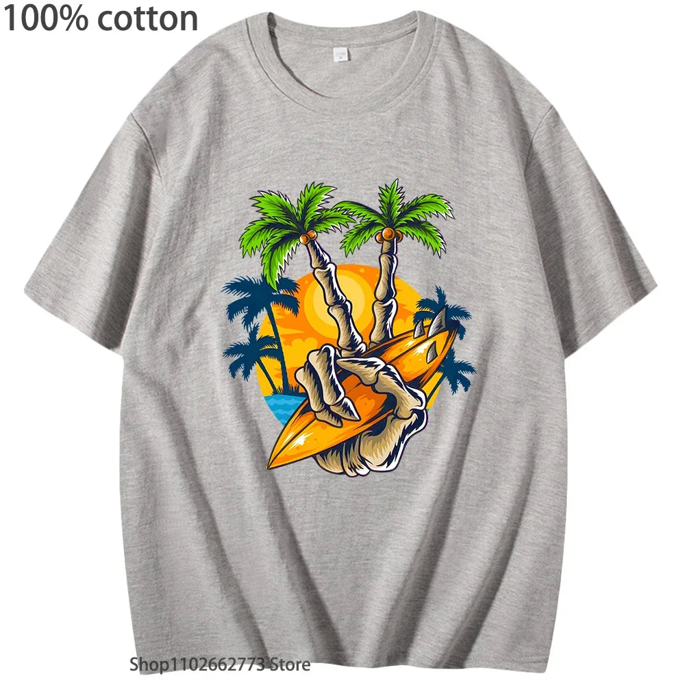 Surfer Paradise Graphic Tees: Korean Streetwear Style