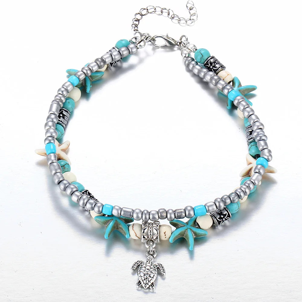 Handcrafted Starfish Ankle Bracelet, Beach Ready.