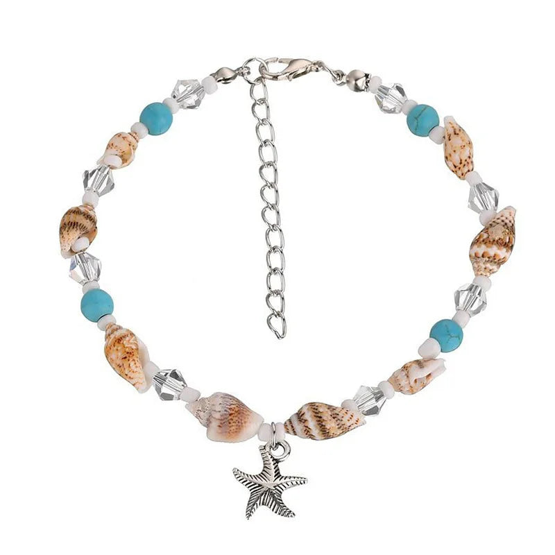 Handcrafted Starfish Ankle Bracelet, Beach Ready.
