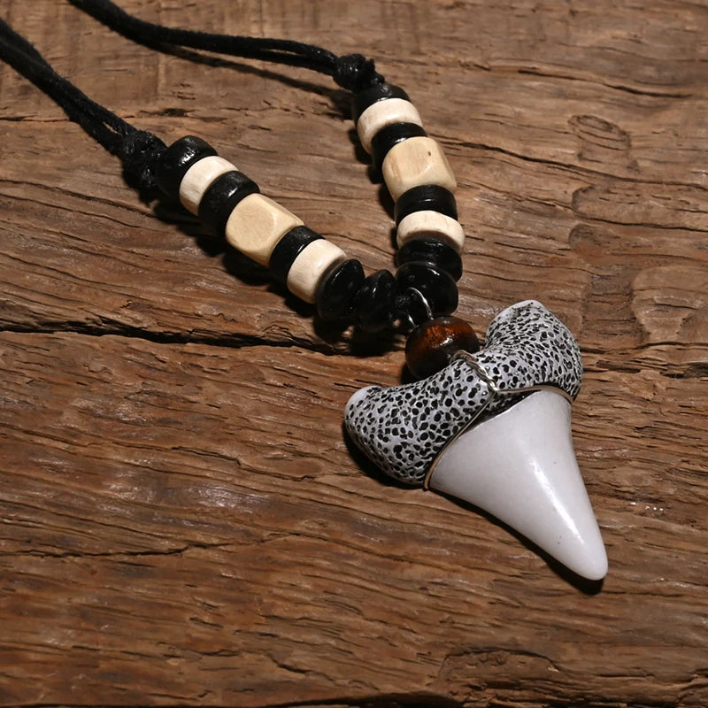 Handmade Maori Tribal Shark Tooth Necklace