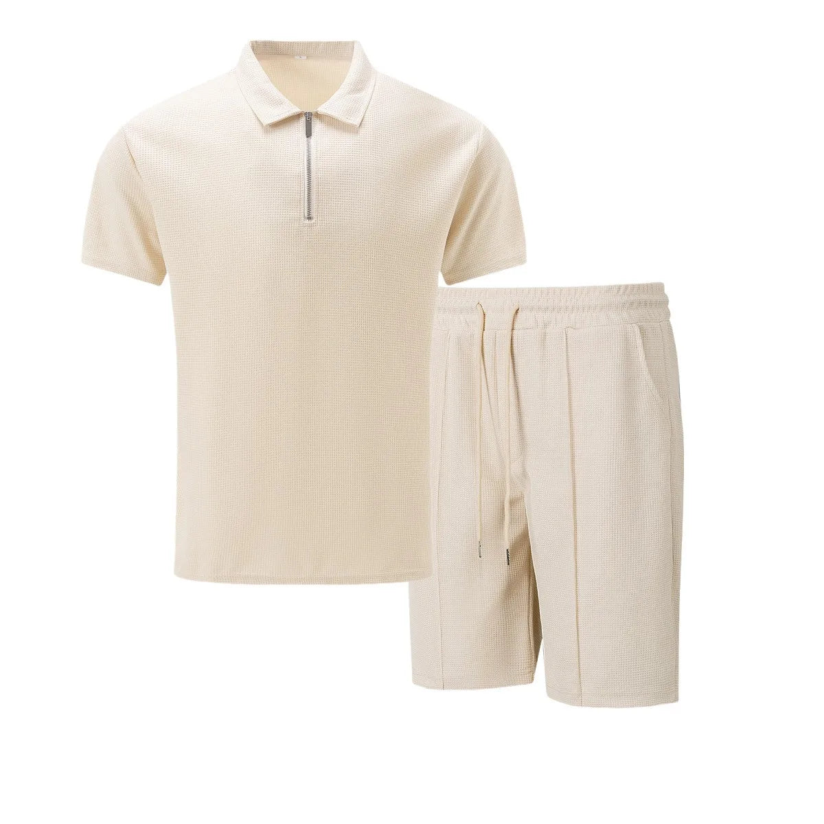 2025 Men's Waffle Zip-Up Summer Suit