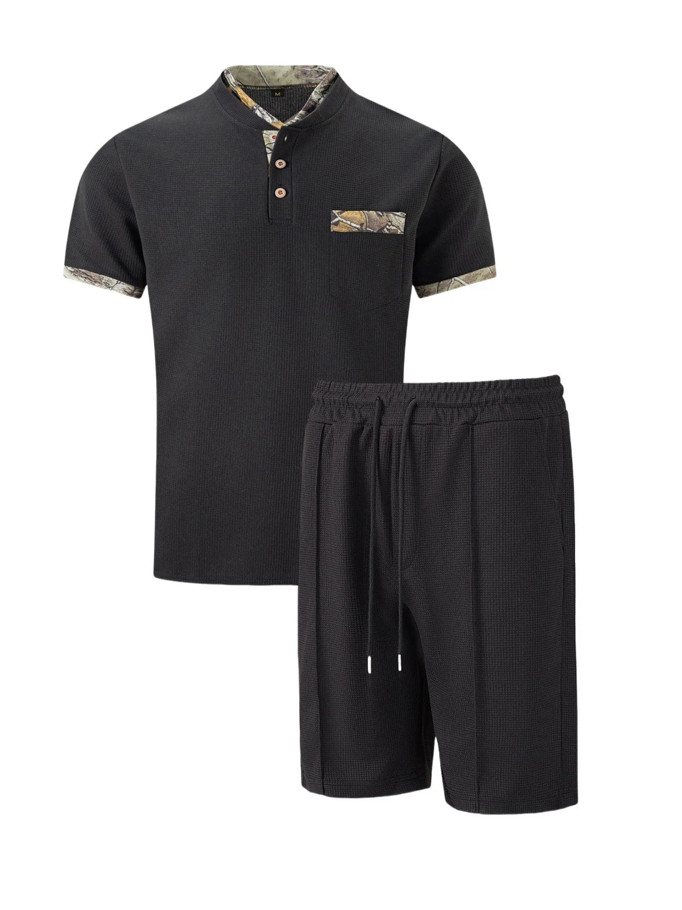 2025 Men's Waffle Zip-Up Summer Suit