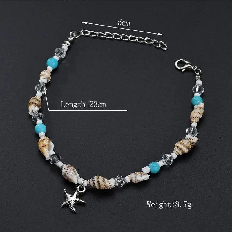 Handcrafted Starfish Ankle Bracelet, Beach Ready.