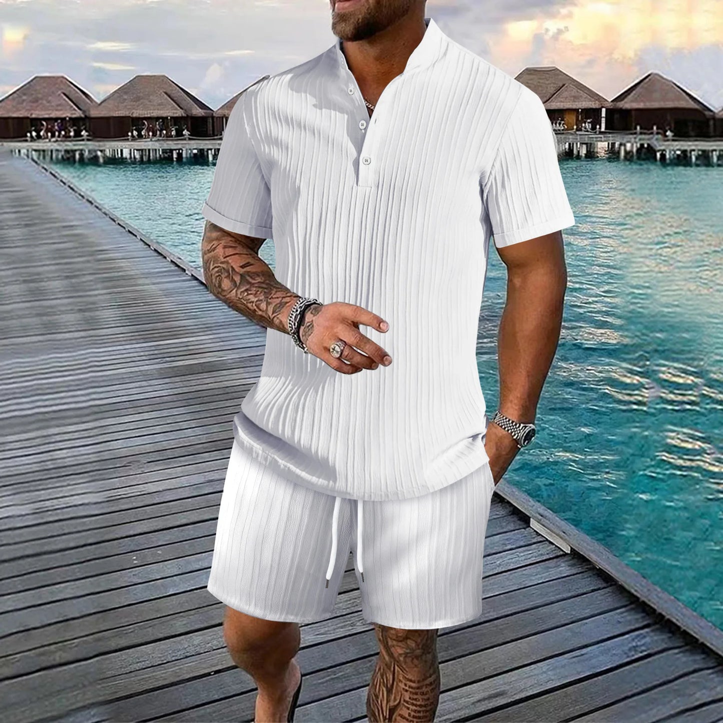 Men's Striped Jacquard Beach Suit: Spring/Summer 2025