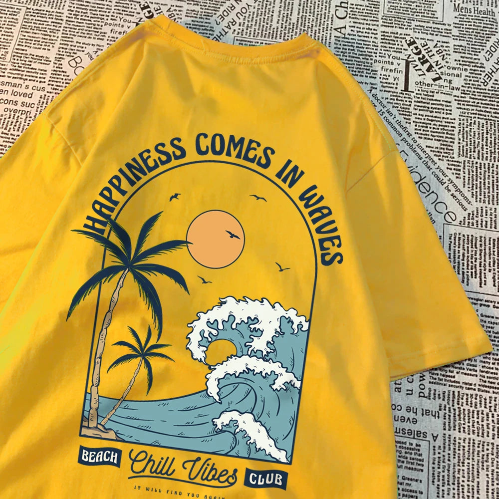 "Happiness Comes In Waves" Unisex T-Shirt