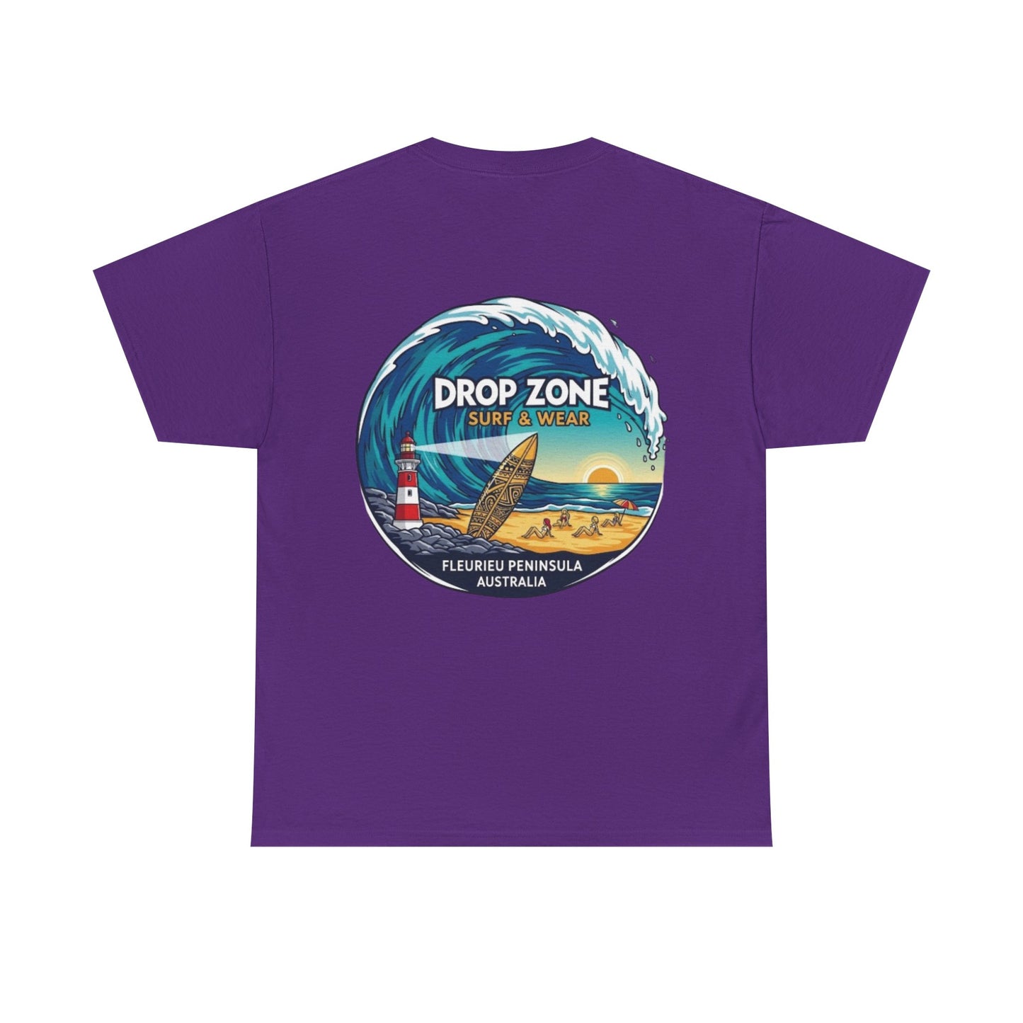 Drop Zone Fleurieu Peninsula Australia Surf Themed Unisex Heavy Cotton Tee, Beach Lifestyle Shirt