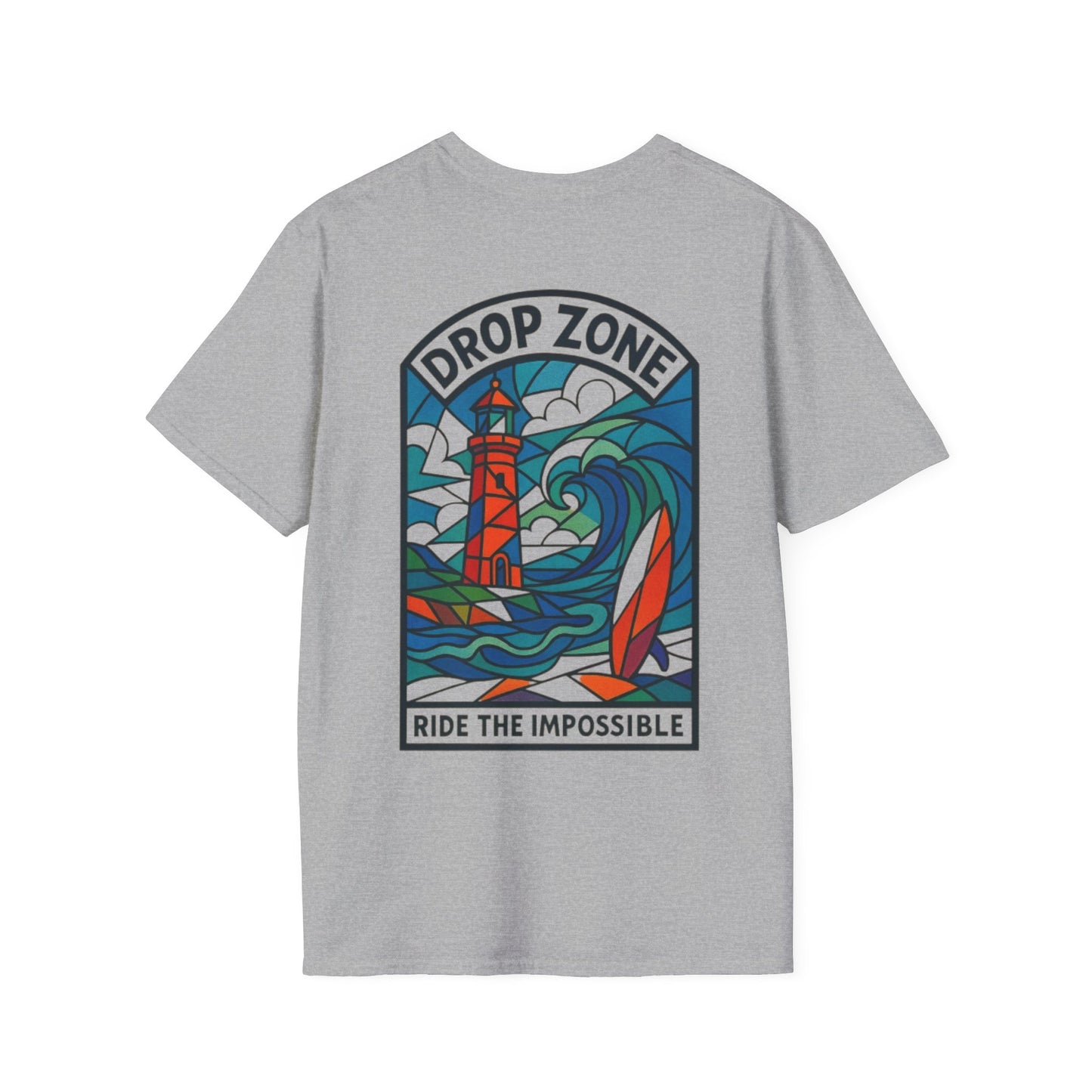Drop Zone Picasso  Unisex Softstyle T-Shirt - Surfing, Beach Lovers, Summer Vibes, Vacation Wear, Ride the Impossible