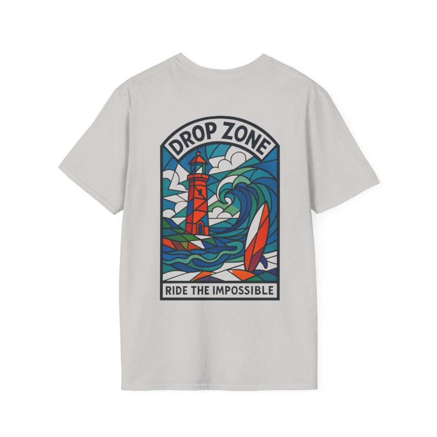 Drop Zone Picasso  Unisex Softstyle T-Shirt - Surfing, Beach Lovers, Summer Vibes, Vacation Wear, Ride the Impossible
