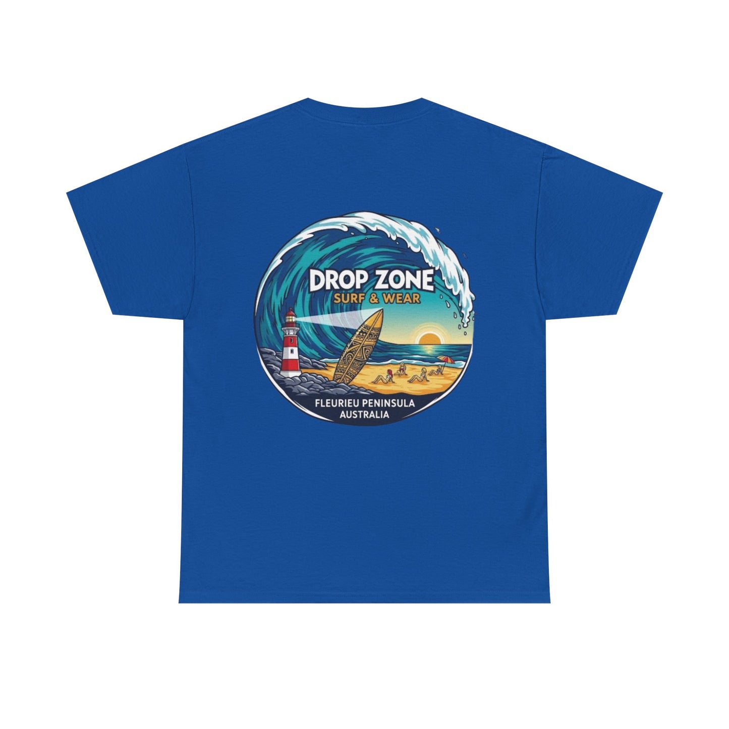 Drop Zone Fleurieu Peninsula Australia Surf Themed Unisex Heavy Cotton Tee, Beach Lifestyle Shirt