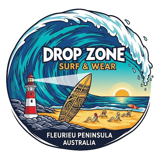 Drop Zone Fleurieu Peninsula Australia Surf Themed Unisex Heavy Cotton Tee, Beach Lifestyle Shirt