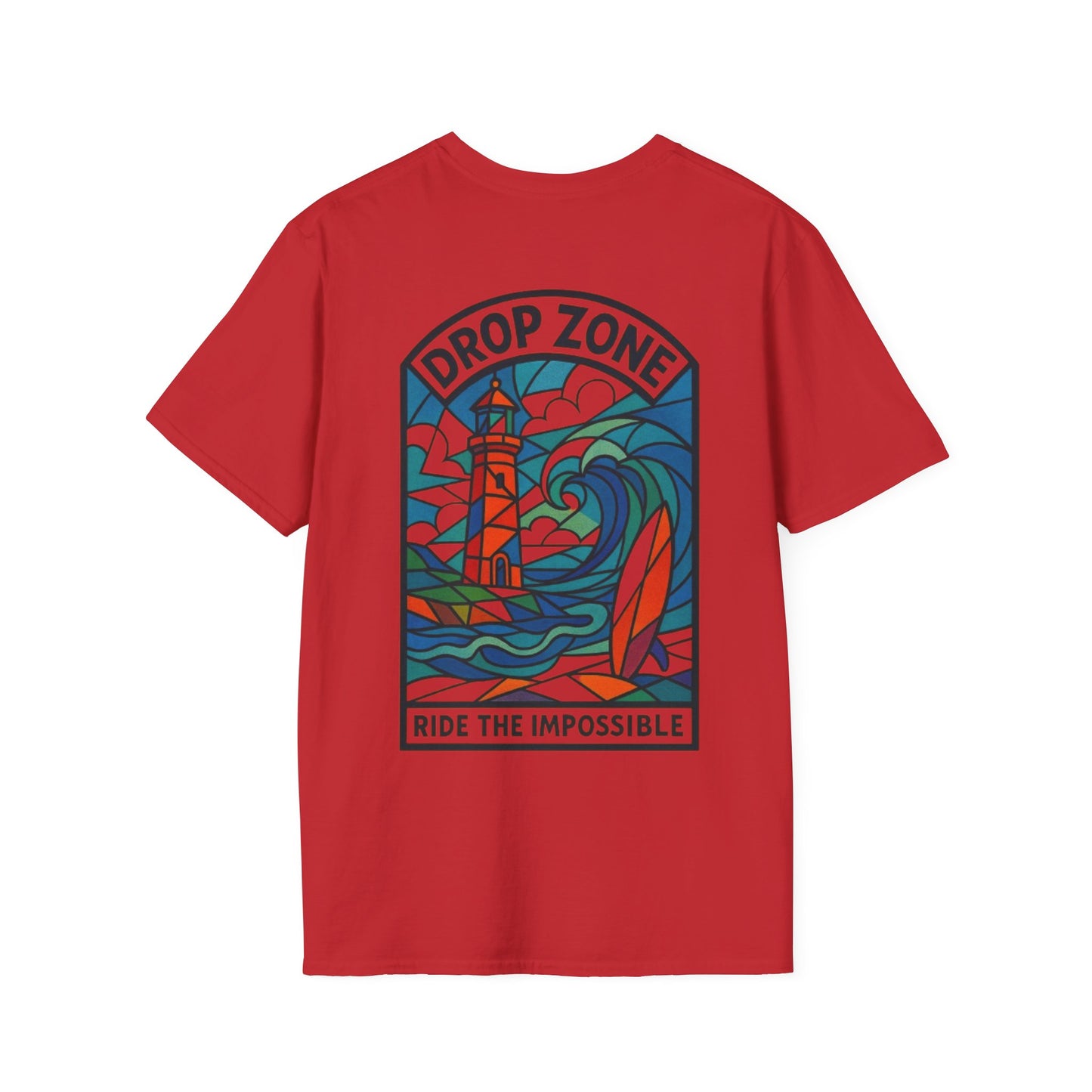 Drop Zone Picasso  Unisex Softstyle T-Shirt - Surfing, Beach Lovers, Summer Vibes, Vacation Wear, Ride the Impossible