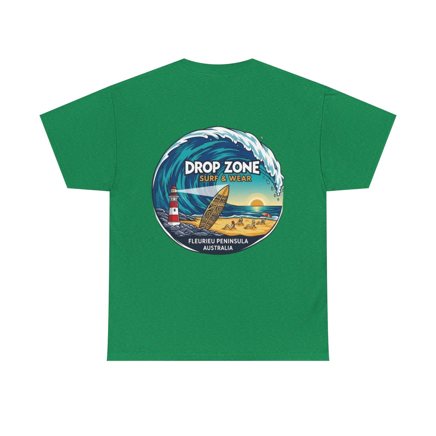 Drop Zone Fleurieu Peninsula Australia Surf Themed Unisex Heavy Cotton Tee, Beach Lifestyle Shirt