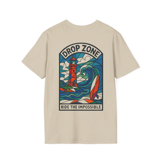 Drop Zone Picasso  Unisex Softstyle T-Shirt - Surfing, Beach Lovers, Summer Vibes, Vacation Wear, Ride the Impossible