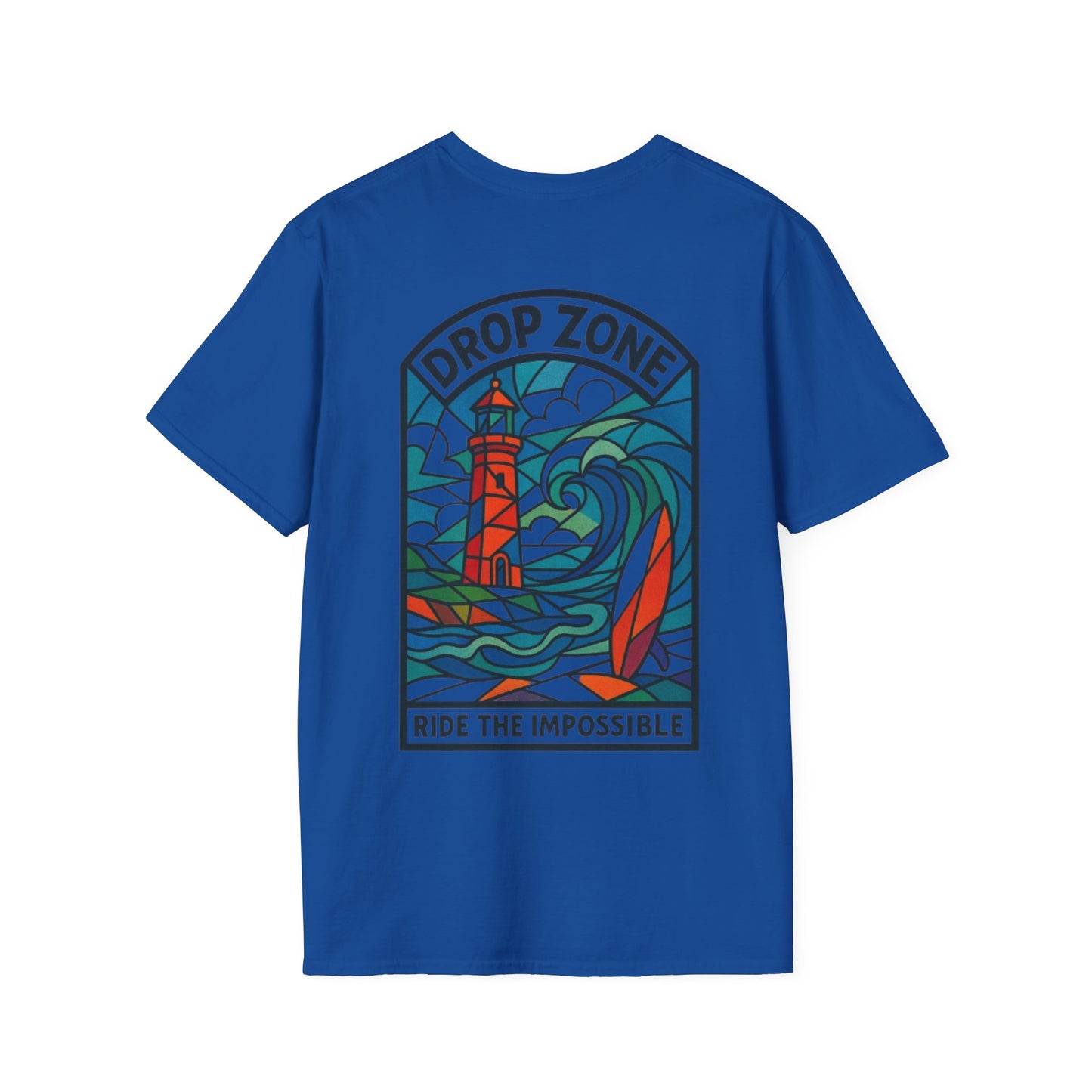 Drop Zone Picasso  Unisex Softstyle T-Shirt - Surfing, Beach Lovers, Summer Vibes, Vacation Wear, Ride the Impossible