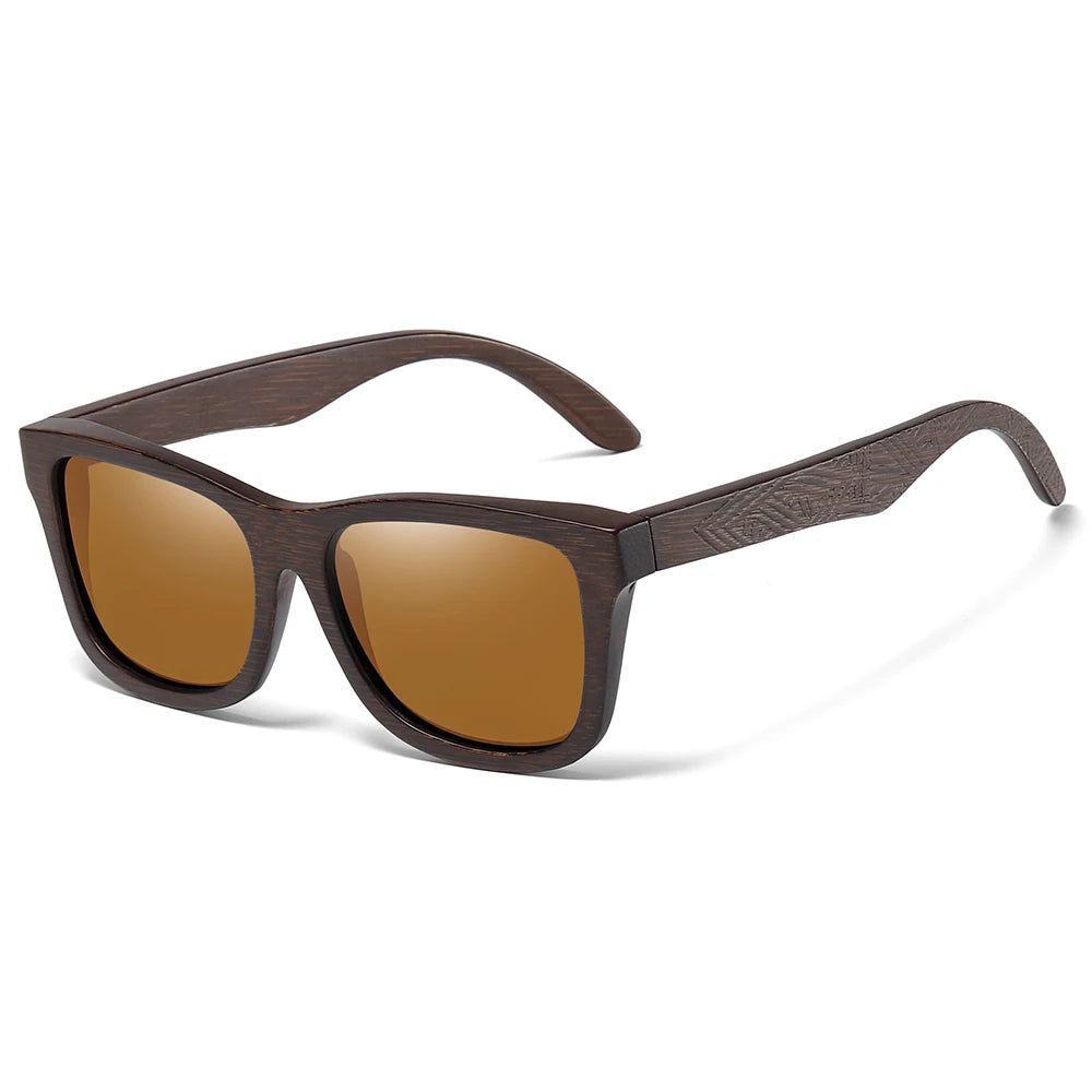 Handmade Bamboo Polarized Sunglasses – Natural Wood Frame with Mirror Lenses + Gift Box