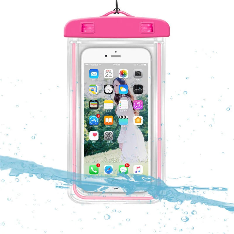 Dive In Safely: Luminous Waterproof Phone Pouch!
