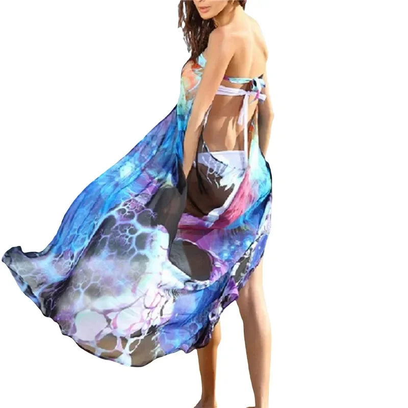 Tie-Dyed Strapless Beach Dress: Your Vibrant Cover-Up