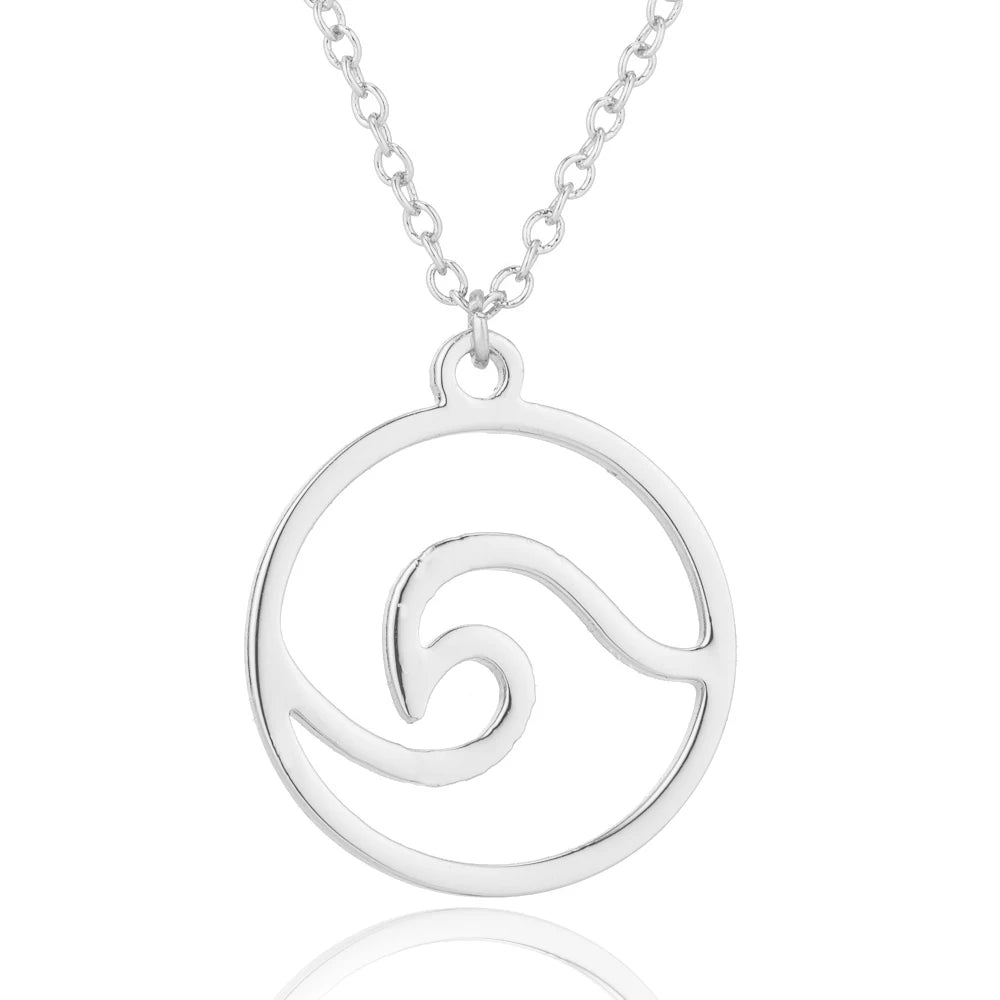 🌊 Ride the Style Wave: Simple Ocean Wave Pendant Necklace! 🌊