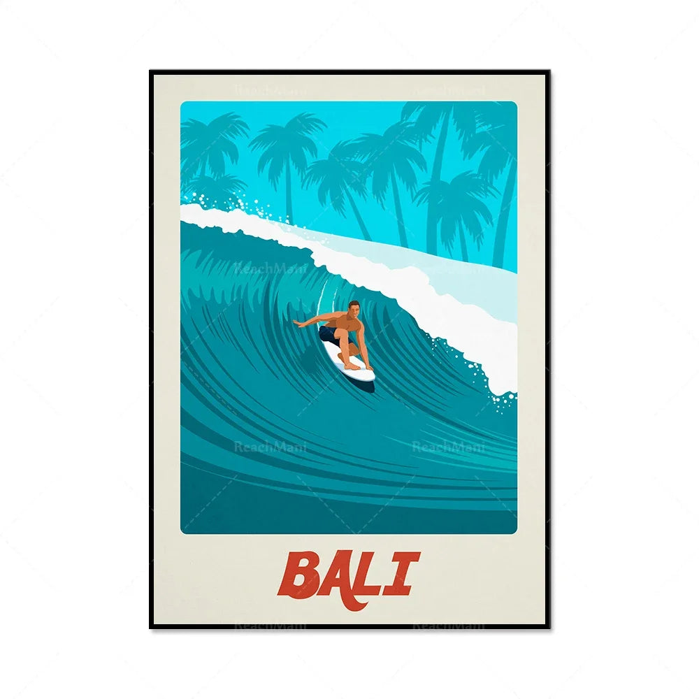 Vintage Surf Adventure Poster Collection