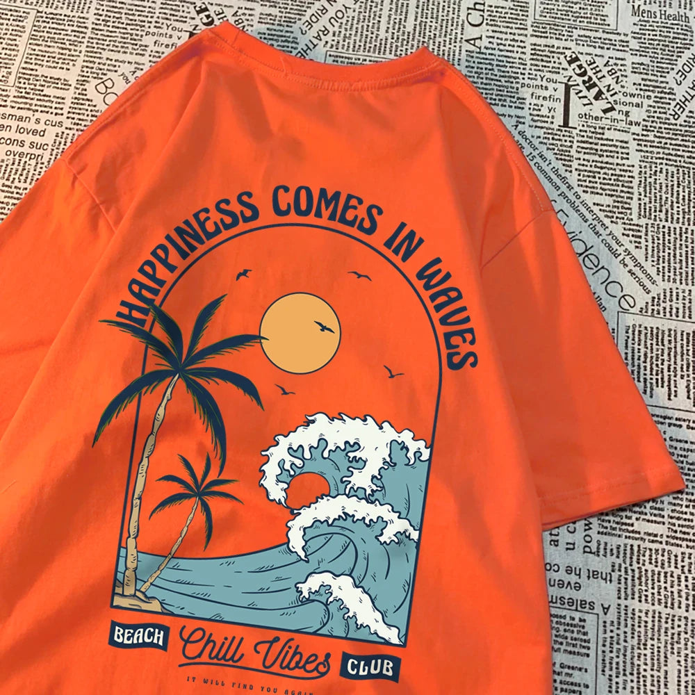 "Happiness Comes In Waves" Unisex T-Shirt