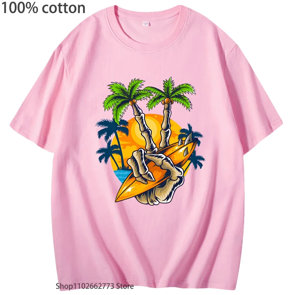 Surfer Paradise Graphic Tees: Korean Streetwear Style