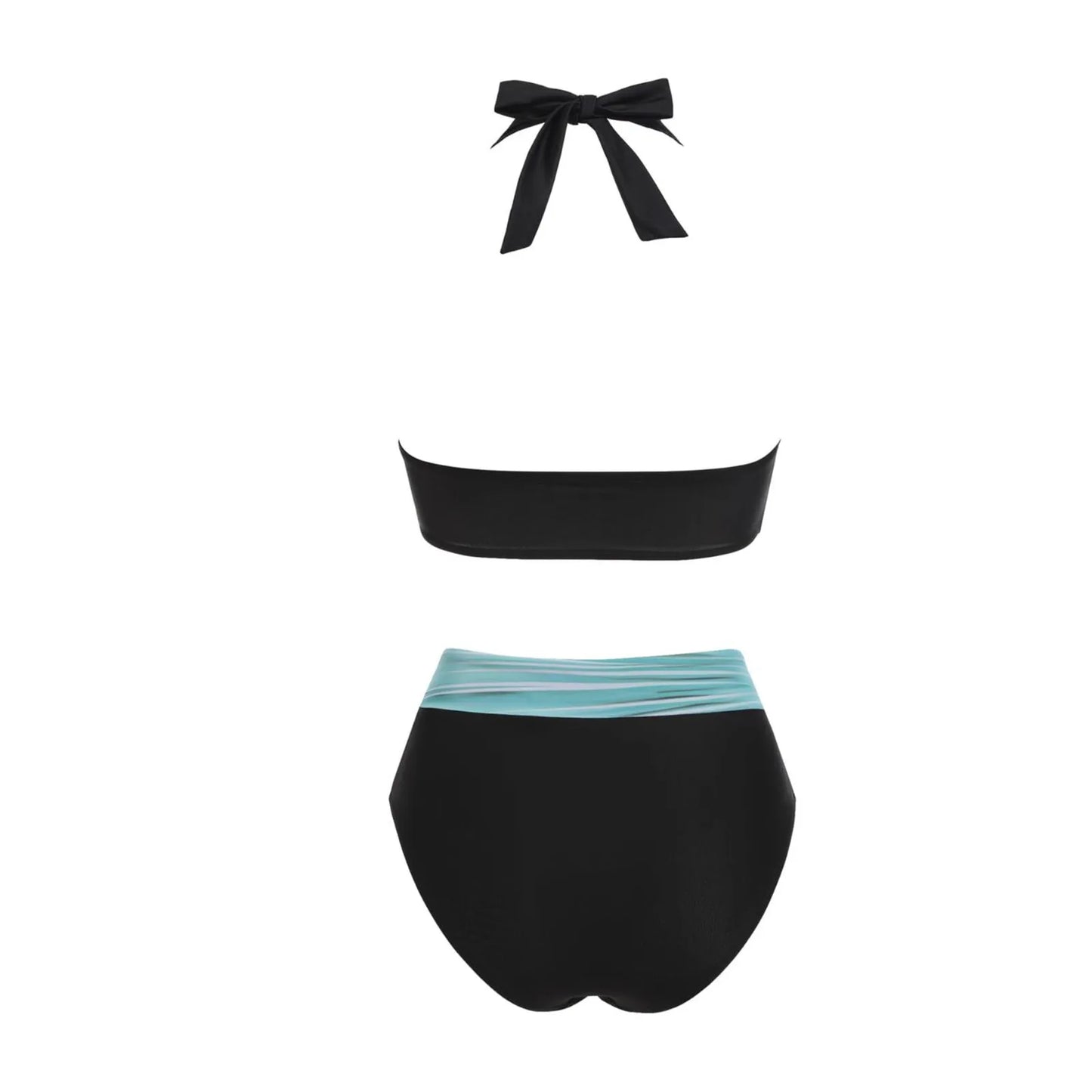 Teenagers' & Women's High-Waist Two-Piece Swimsuit - Colour Block & Floral Print
