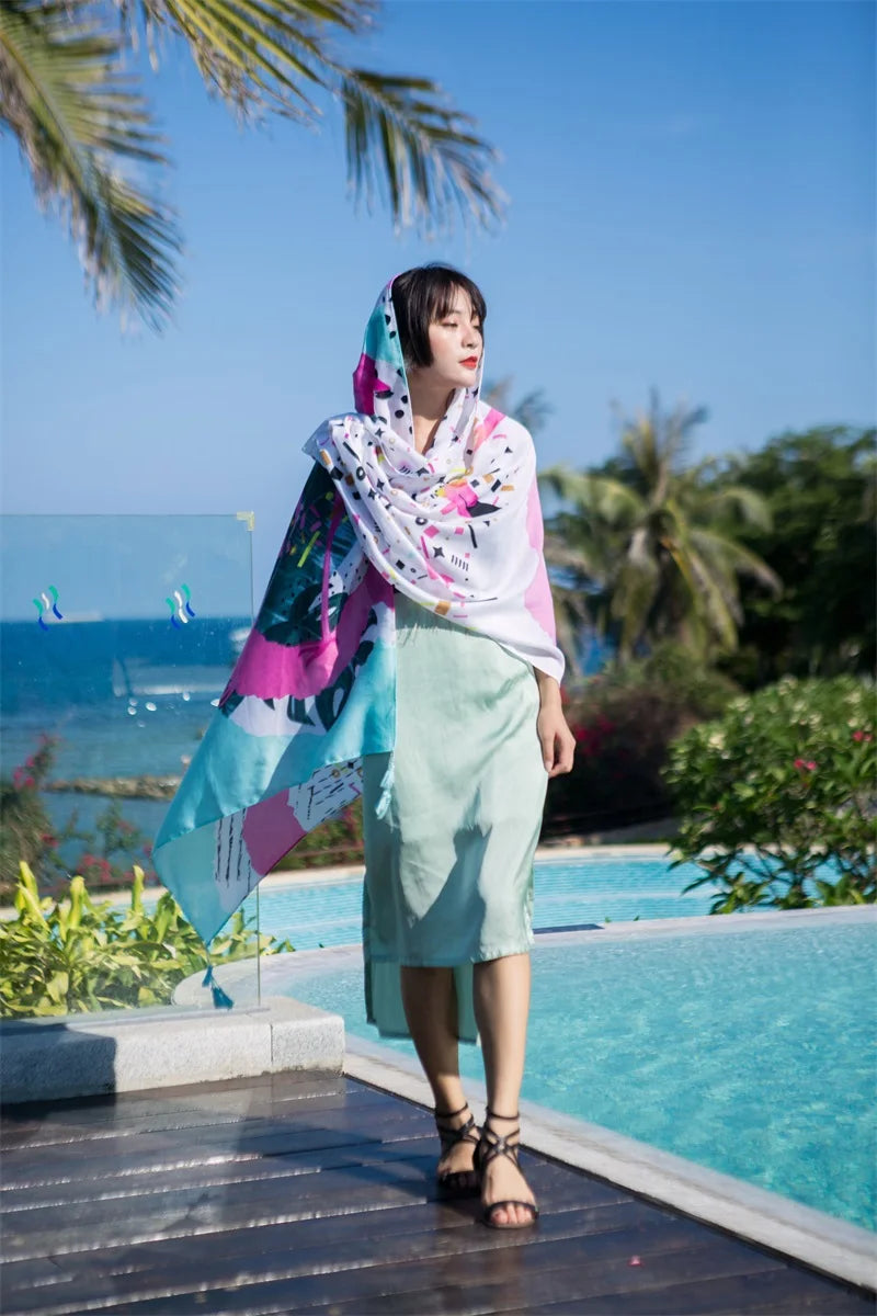 Fashion 90x180cm Twill Cotton Pareo: Your Versatile Beach Essential