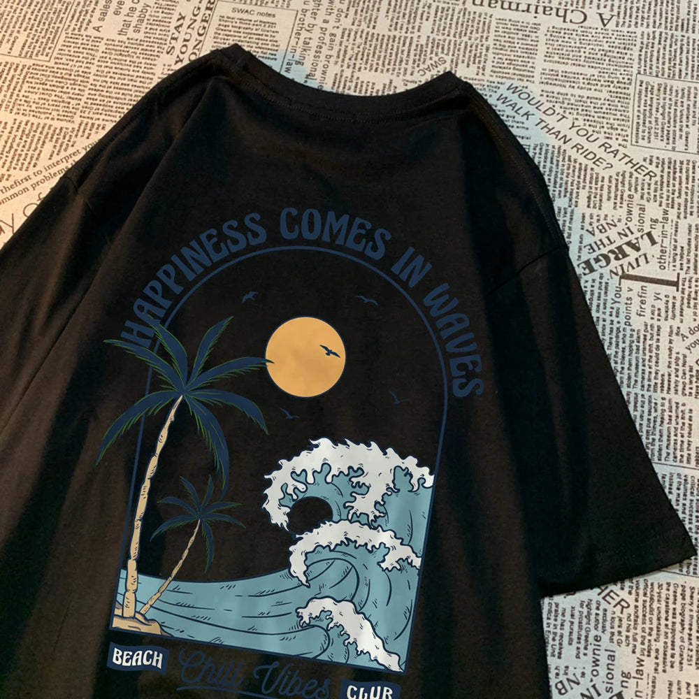 "Happiness Comes In Waves" Unisex T-Shirt