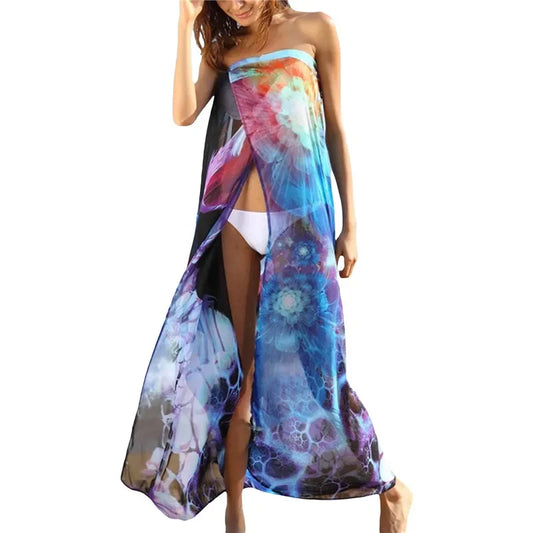 Tie-Dyed Strapless Beach Dress: Your Vibrant Cover-Up