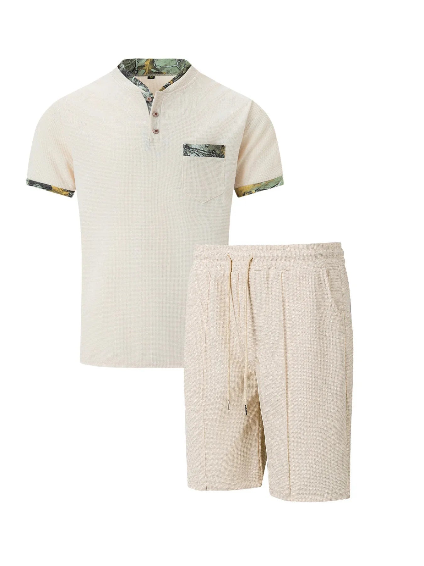 2025 Men's Waffle Zip-Up Summer Suit