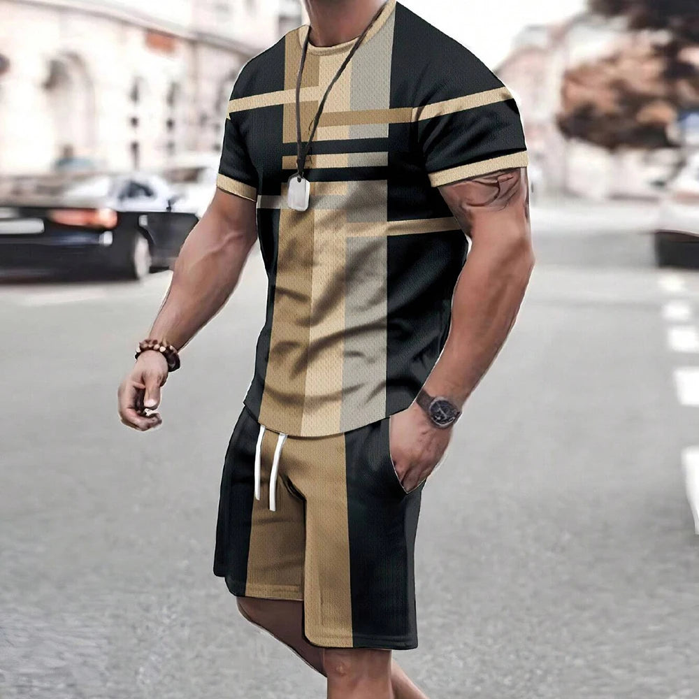 Fashionable Men's Retro Beachswear Set
