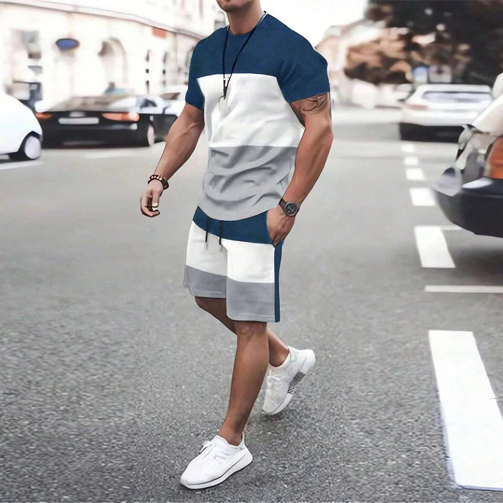 Fashionable Men's Retro Beachswear Set
