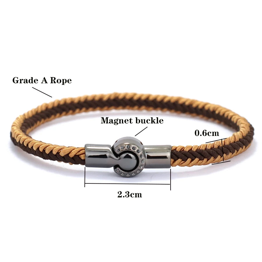 Stylish Ethnic Rope Bracelet: Handmade & Magnetic