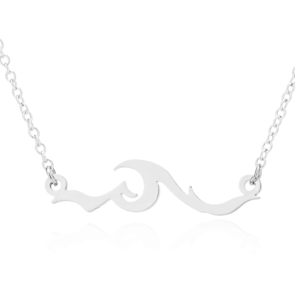 🌊 Ride the Style Wave: Simple Ocean Wave Pendant Necklace! 🌊