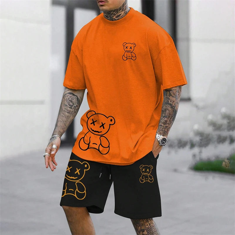 Fun Bear Harajuku Two-Piece Summer Suit