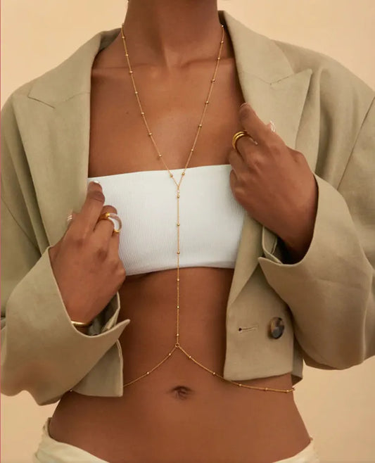 Stainless Steel Beaded Waist Chain: Sexy Bohemian Beach Accessory