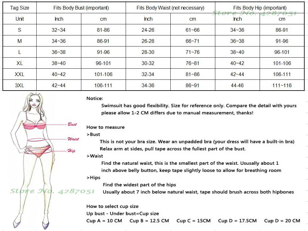 "Women Sexy Monokini Plus Size Push Up Bikini Chains Beachwear"