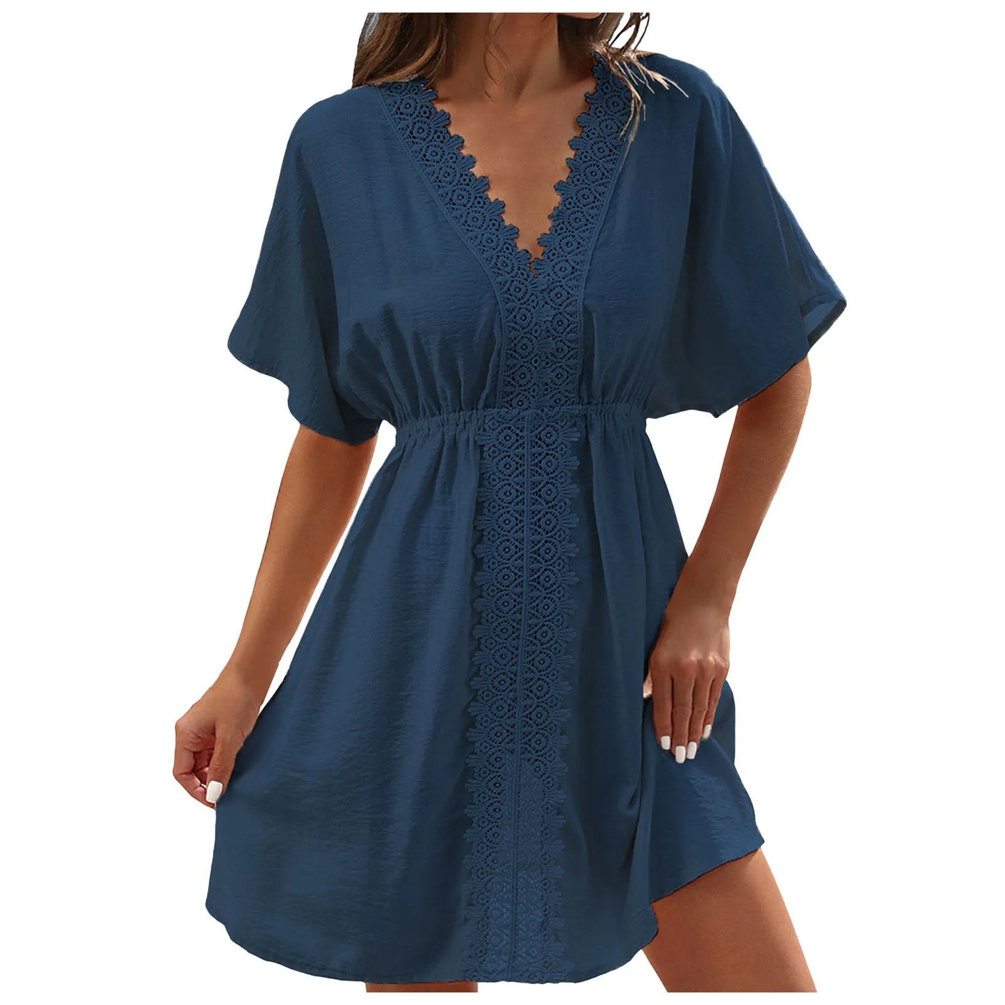 Women's Ice Silk & Lace Beach Cover-Up