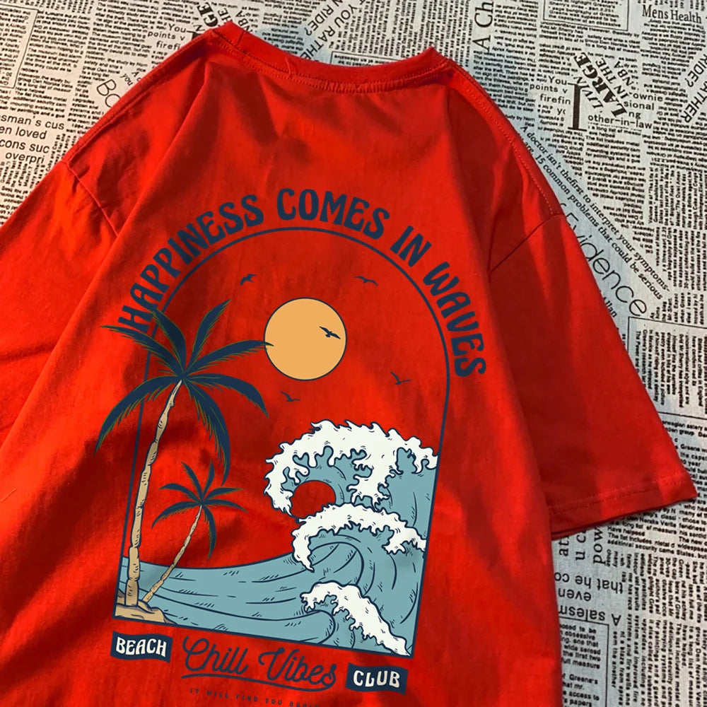 "Happiness Comes In Waves" Unisex T-Shirt