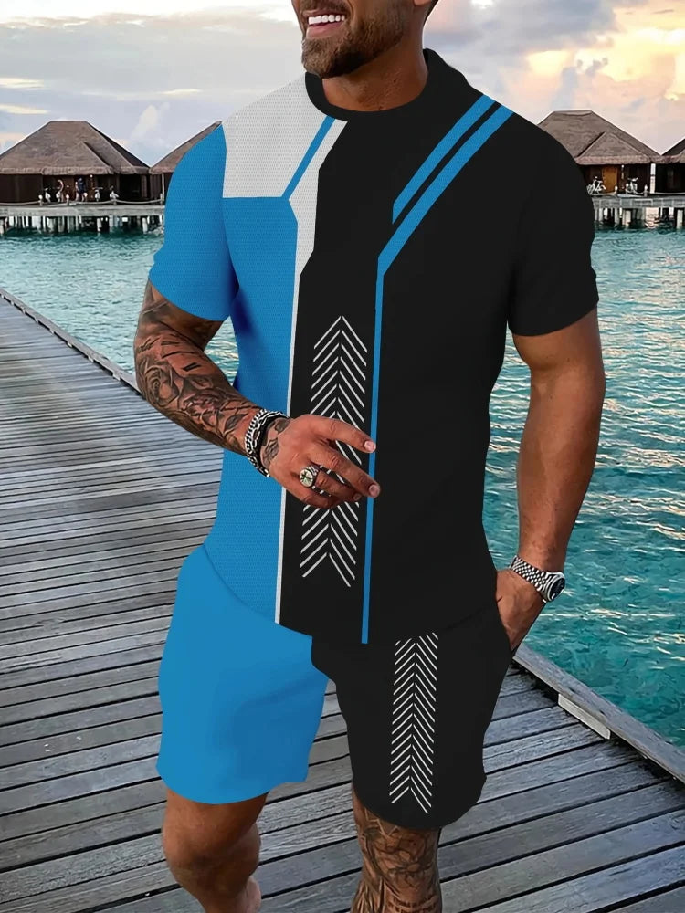 2025 Men's Creative Graffiti Print Two-Piece Set
