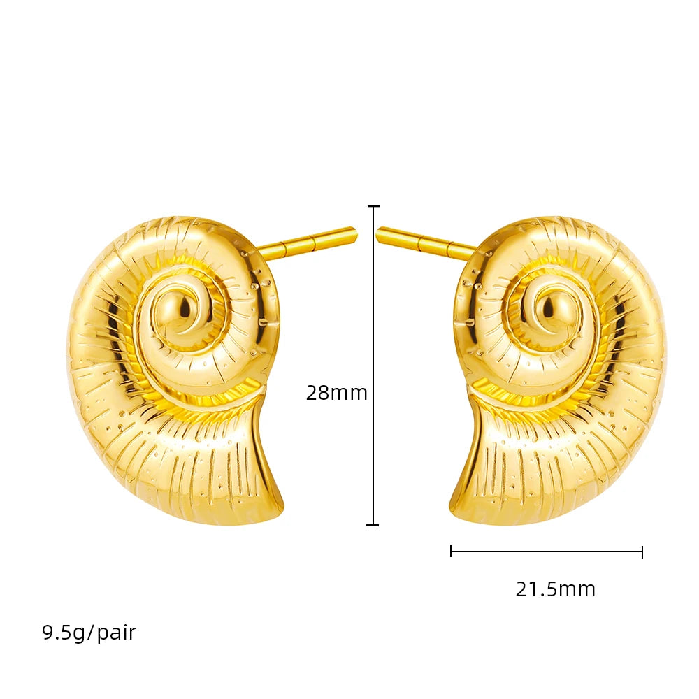 Vintage Gold-Plated Shell & Starfish Earrings