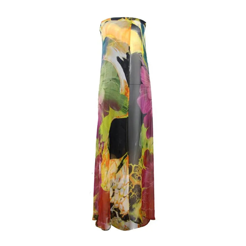 Tie-Dyed Strapless Beach Dress: Your Vibrant Cover-Up